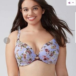 Cacique Floral Boost Plunge Bra by Lane Bryant 40DD
